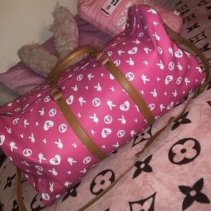 Pink playboy monogram duffle